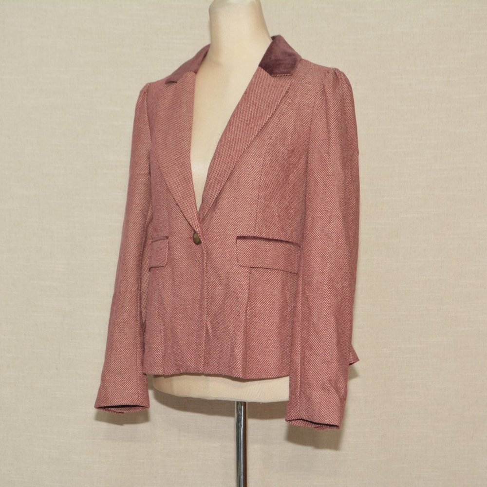 ModCloth Properly Polished Blazer Red Houndstooth - Picture 3 of 12